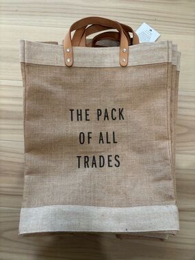 Apolis Jute Tote Bag - Tan. NEW WITH TAGS